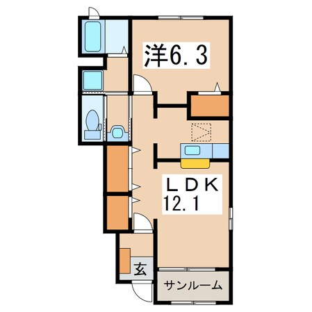 グレイスコートⅡの物件間取画像